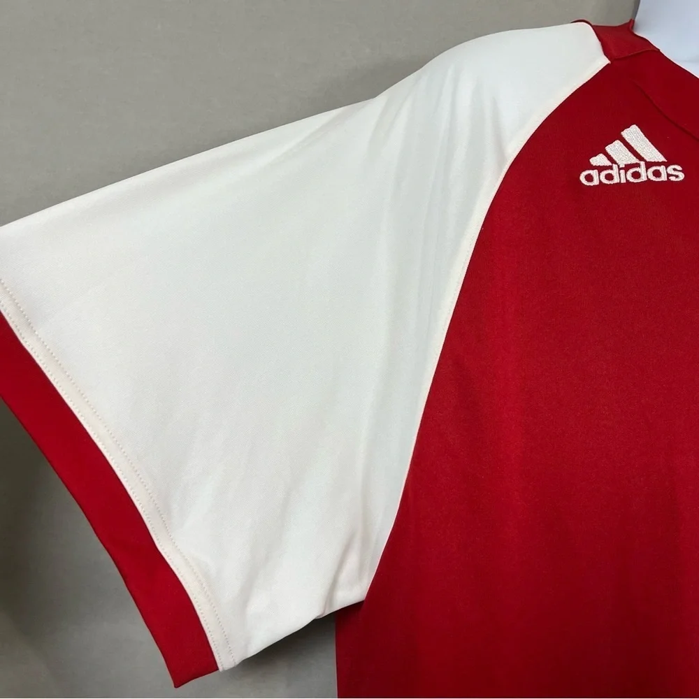 Adidas Red White Athletic Shirt Sleeve Jersey NWOT